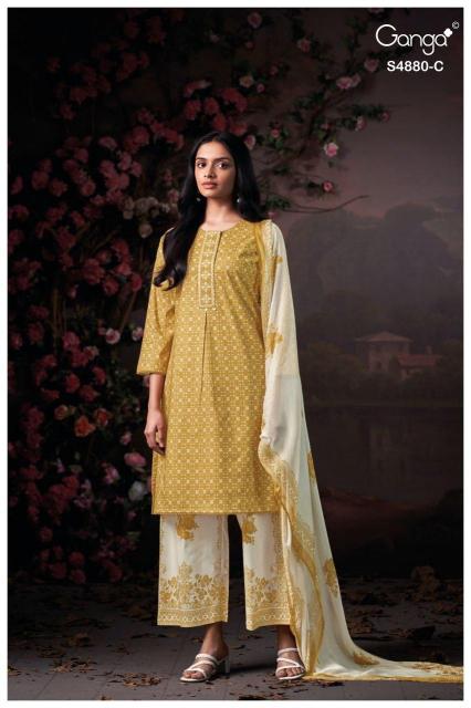 Ganga bithia 4880 unstitched dress materials wholesalers in mumbai
